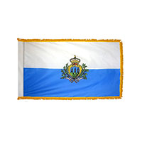 San Marino Indoor Nylon Flag with Fringe