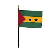 4 Inch (in) Height x 6 Inch (in) Length Sao Tome and Principe Nylon Desktop Flag