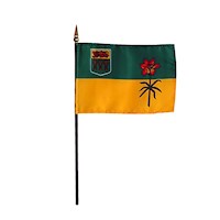 4 Inch (in) Height x 6 Inch (in) Length Saskatchewan Nylon Desktop Flag
