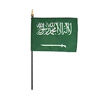 4 Inch (in) Height x 6 Inch (in) Length Saudi Arabia Nylon Desktop Flag