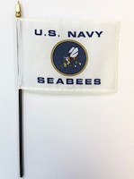 4 Inch (in) Height x 6 Inch (in) Length Seabees Nylon Desktop Flag