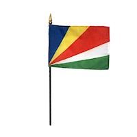 4 Inch (in) Height x 6 Inch (in) Length Seychelles Nylon Desktop Flag