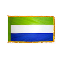 Sierra Leone Indoor Nylon Flag with Fringe