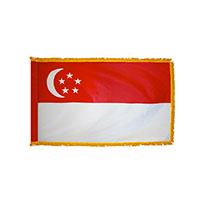 Singapore Indoor Nylon Flag with Fringe