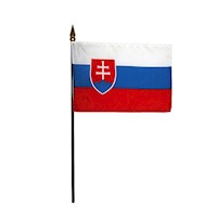 4 Inch (in) Height x 6 Inch (in) Length Slovak Republic Nylon Desktop Flag