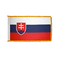 Slovak Republic Indoor Nylon Flag with Fringe