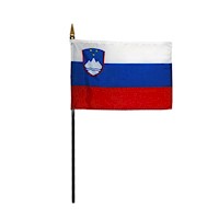 4 Inch (in) Height x 6 Inch (in) Length Slovenia Nylon Desktop Flag