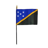 4 Inch (in) Height x 6 Inch (in) Length Solomon Islands Nylon Desktop Flag