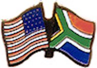 South Africa/United States of America (USA) Friendship Pin