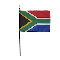 4 Inch (in) Height x 6 Inch (in) Length South Africa Nylon Desktop Flag