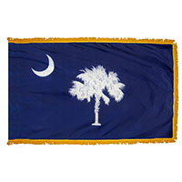 South Carolina State Indoor Nylon Flag with fringe