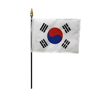 4 Inch (in) Height x 6 Inch (in) Length South Korea Nylon Desktop Flag