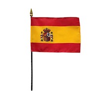 4 Inch (in) Height x 6 Inch (in) Length Spain Nylon Desktop Flag