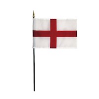 4 Inch (in) Height x 6 Inch (in) Length England St. George Nylon Desktop Flag