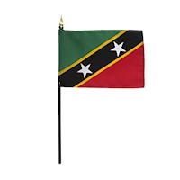 4 Inch (in) Height x 6 Inch (in) Length Saint Kitts and Nevis Nylon Desktop Flag