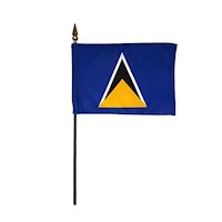 4 Inch (in) Height x 6 Inch (in) Length Saint Lucia Nylon Desktop Flag