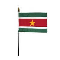4 Inch (in) Height x 6 Inch (in) Length Suriname Nylon Desktop Flag