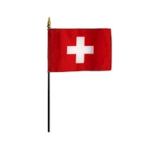 4 Inch (in) Height x 6 Inch (in) Length Switzerland Nylon Desktop Flag