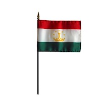 4 Inch (in) Height x 6 Inch (in) Length Tajikistan Nylon Desktop Flag