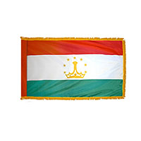 Tajikistan Indoor Nylon Flag with Fringe