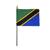 4 Inch (in) Height x 6 Inch (in) Length Tanzania Nylon Desktop Flag