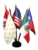 Six Flags of Texas Miniature Flag Set
