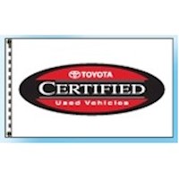 2.5 Feet (ft) Height x 3.5 Feet (ft) Length Toyota Certified Used Authorized Automobile Dealer Nylon Flag