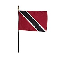 4 Inch (in) Height x 6 Inch (in) Length Trinidad - Tobago Nylon Desktop Flag