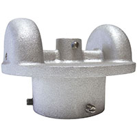 ST-2 Series Cap Style Stationary Double Pulley Truck for 2-3/8 Inch (in) External Halyard Pole Diameter