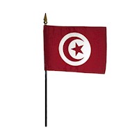 4 Inch (in) Height x 6 Inch (in) Length Tunisia Nylon Desktop Flag