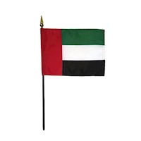 4 Inch (in) Height x 6 Inch (in) Length United Arab Emirate Nylon Desktop Flag