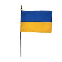 4 Inch (in) Height x 6 Inch (in) Length Ukraine Nylon Desktop Flag