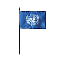 4 Inch (in) Height x 6 Inch (in) Length United Nations Nylon Desktop Flag