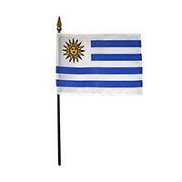 4 Inch (in) Height x 6 Inch (in) Length Uruguay Nylon Desktop Flag