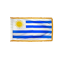 Uruguay Indoor Nylon Flag with Fringe