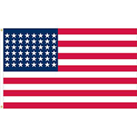 US 48 star 3 Feet (ft) Height x 5 Feet (ft) Length Historic Outdoor Nylon Sewn Flag