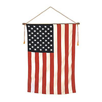 16 Inch (in) Height x 24 Inch (in) Length United States (U.S.) Classroom Banner Flag with 18 Inch (in) Staff Mounted