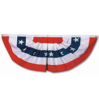 Nylon/Cotton, Stars and Stripes Full Fan Pleated Flag