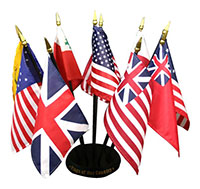 Historic United States of America (USA) Miniature Flag Set
