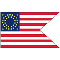 United States (U.S.) Historic Cavalry Guidon Shaped (Swallow Tai) Nylon Flags
