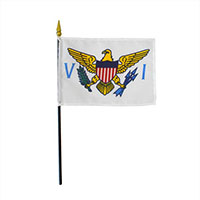 4 Inch (in) Height x 6 Inch (in) Length US Virgin Islands Nylon Desktop Flag
