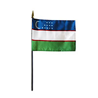 4 Inch (in) Height x 6 Inch (in) Length Uzbekistan Nylon Desktop Flag