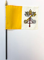 4 Inch (in) Height x 6 Inch (in) Length Vatican City Nylon Desktop Flag