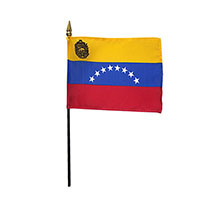 4 Inch (in) Height x 6 Inch (in) Length Venezuela Nylon Desktop Flag