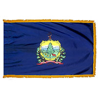 Vermont State Indoor Nylon Flag with fringe