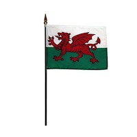 4 Inch (in) Height x 6 Inch (in) Length Wales Nylon Desktop Flag