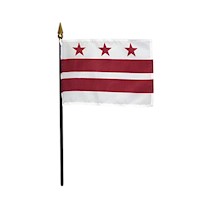 4 Inch (in) Height x 6 Inch (in) Length Washington D.C. Nylon Desktop Flag