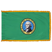 Washington State Indoor Nylon Flag with fringe