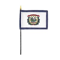 4 Inch (in) Height x 6 Inch (in) Length West Virginia Nylon Desktop Flag