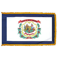 West Virginia State Indoor Nylon Flag with fringe